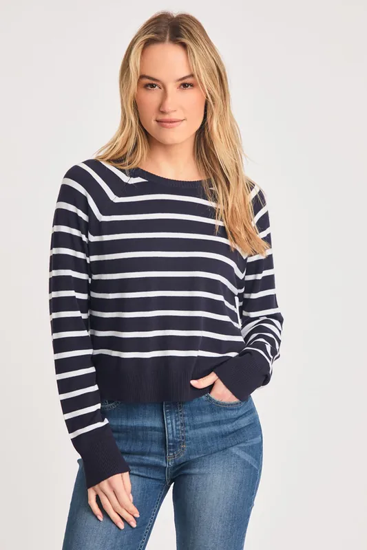 Crew Neck Long Sleeve Striped Knit Jumper - French Connection