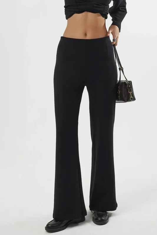 High Waist Pull-On Straight Leg Pants