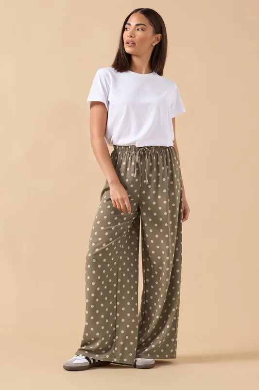 Petite Spot Wide Leg Trousers - PixieGirl