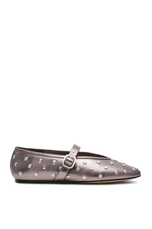 Archer Ballet Flat Silver' Leather Flats - STEVE MADDEN