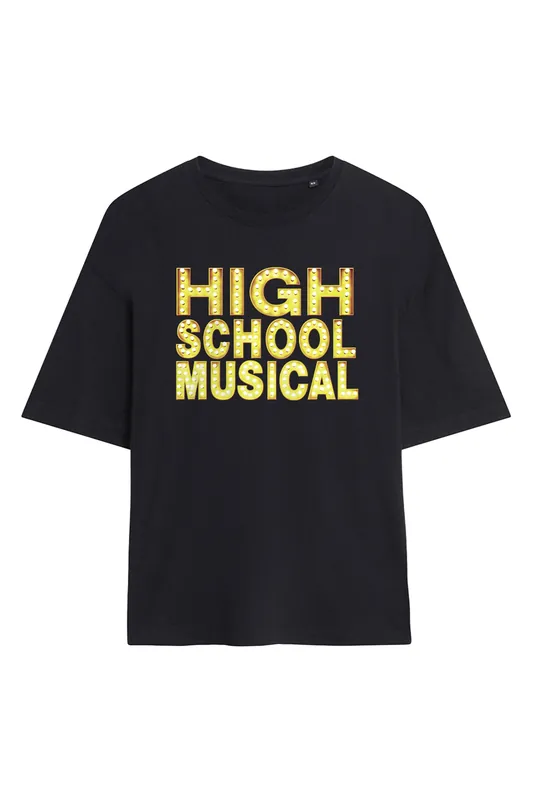 High School Musical Logo Oversized T Shirt, Black - Disney