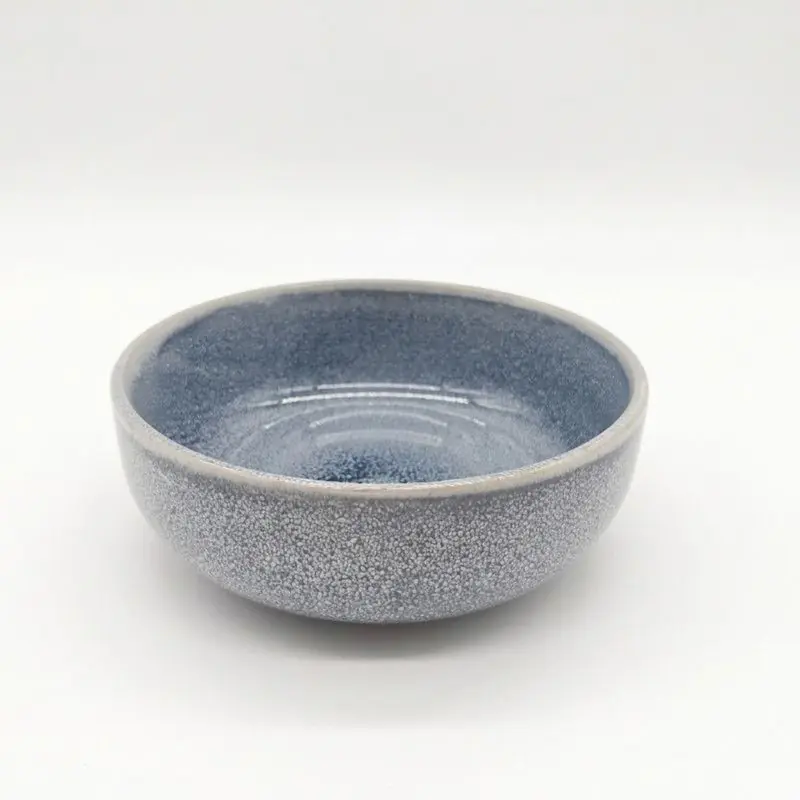 Reactive Ash Blue Glaze Dinnerware Cereal Bowl 4pc Set 16cm - Glim & Glam