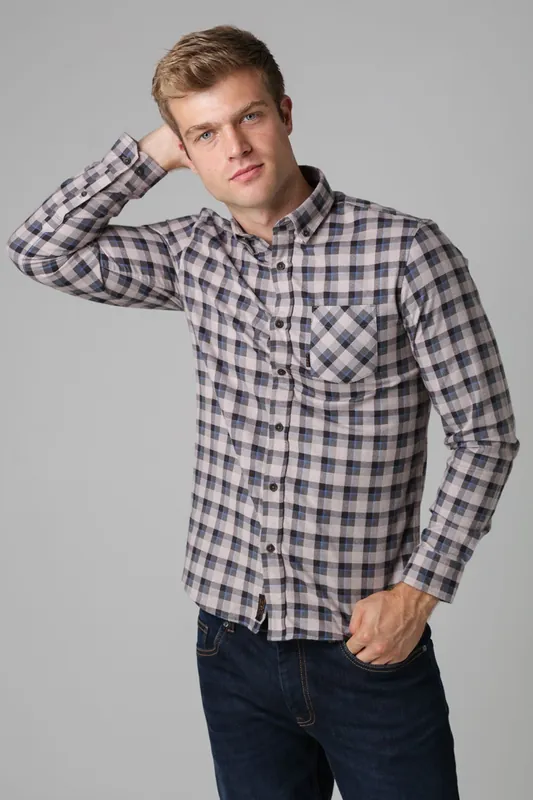 Cotton Check Long Sleeve Shirt - Tokyo Laundry