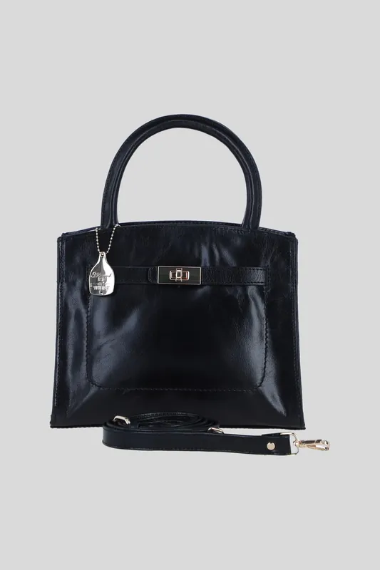 Genuine Leather Structured Handbag with Detachable Crossbody Strap - Ashwood Leather