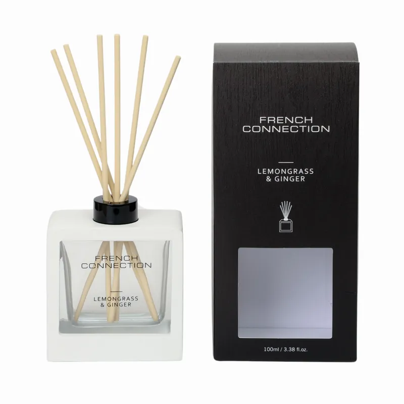 Lemongrass & Ginger Reed Diffuser 100ML White Wooden Surround - French Connection