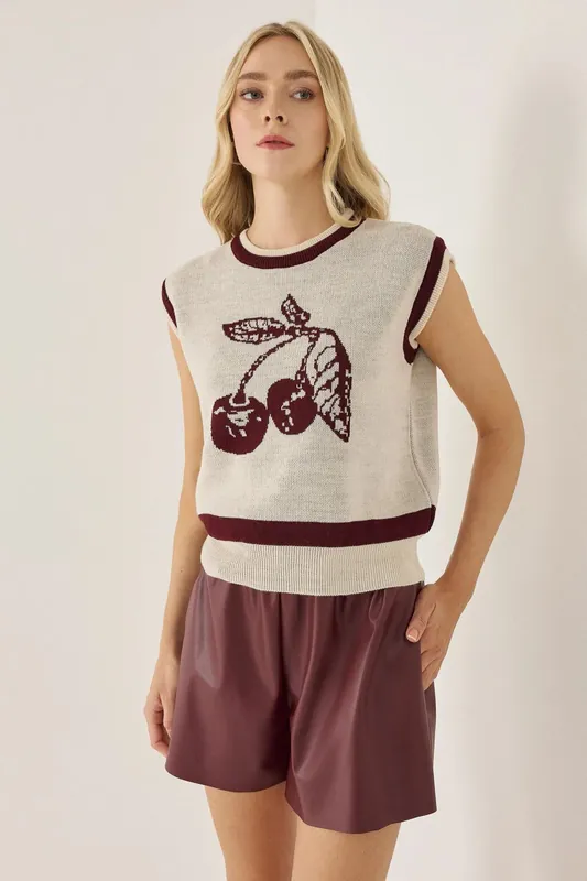 Cherry Patterned Sweater - Hiccup