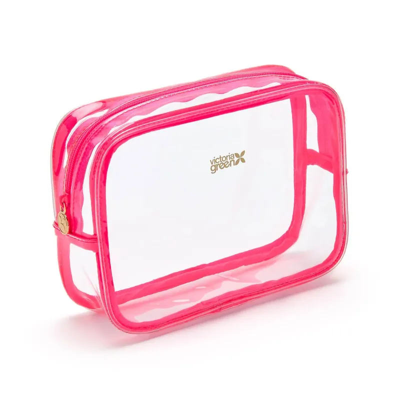Small Clear Beauty Kit Case - Pink