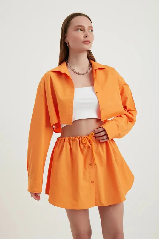 Loose Sleeves Oversized Crop Shirt - Hiccup