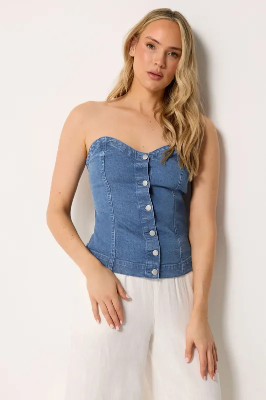 Tall Denim Bandeau Top - Long Tall Sally