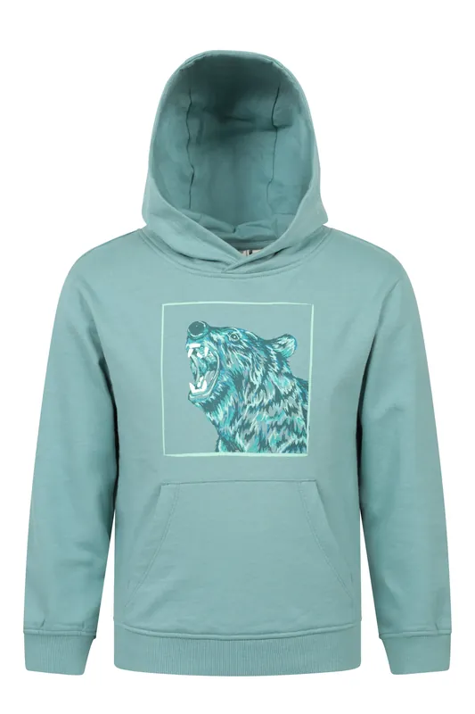 Glow in the Dark Bear' Lightweight Soft Warm Kangaroo Pocket Hoodie - Mountain Warehouse