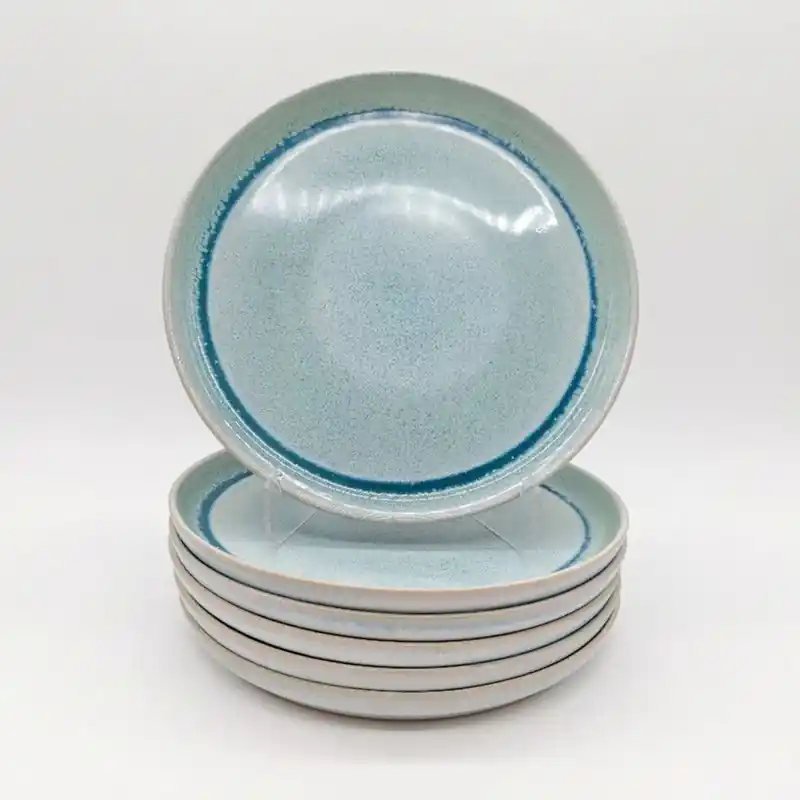Reactive Blue Glaze Dinnerware Dinner Plate 4pc Set 27cm - Glim & Glam