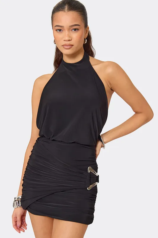 Sleeveless Open Back Mini Dress - EGO