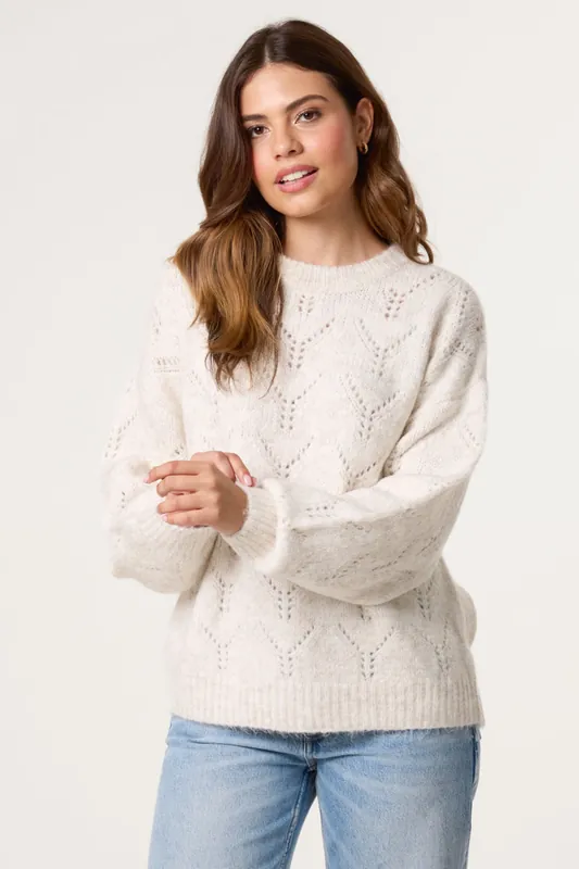 Stone Stitch Detail Jumper - Blue Vanilla
