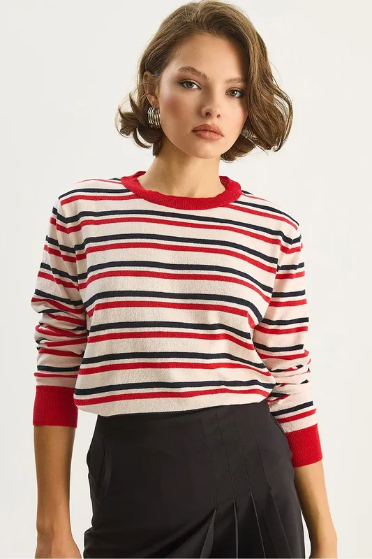 Knit Crew Neck Sweater - Bianco Lucci