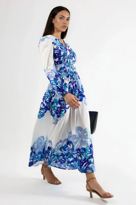 Floral Pattern Maxi Dress - MSN Collection
