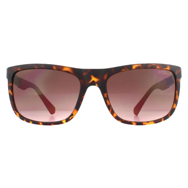 Rectangle Dark Havana Brown Gradient Sunglasses - Guess