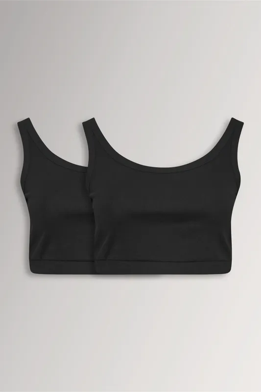 2 Pack Ribbed Crop Tops - Yours