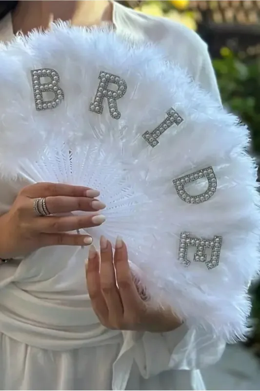 Bridal Feather Fan - Serla