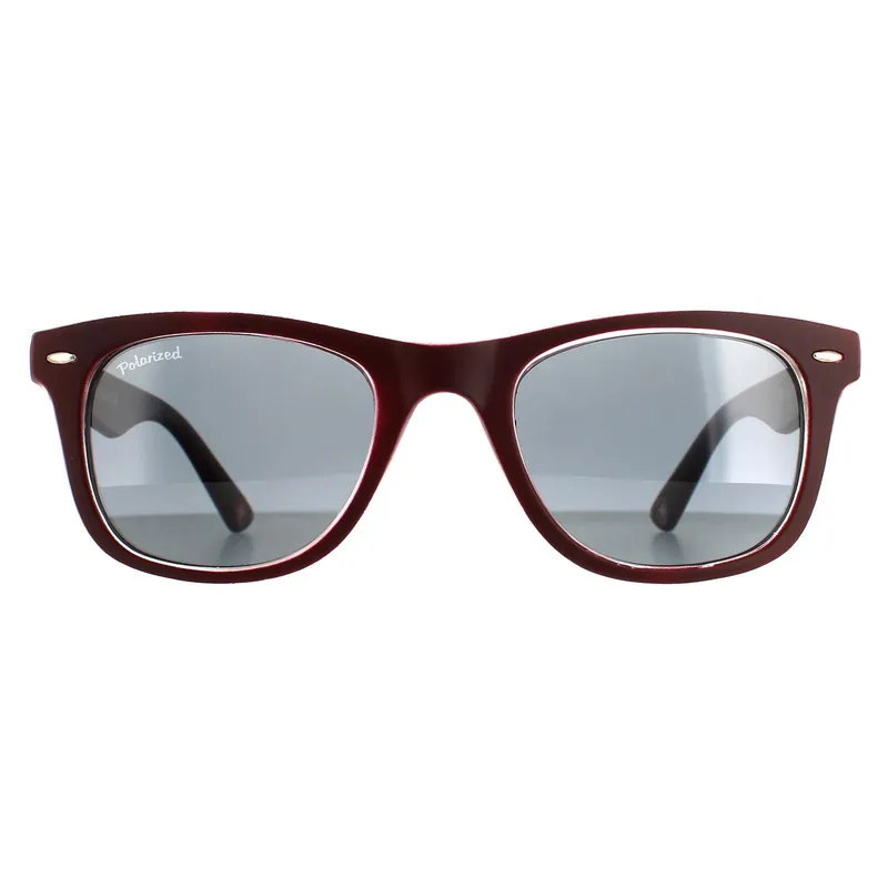 Square Burgundy Rubbertouch Grey Polarized MP41 Sunglasses - montana