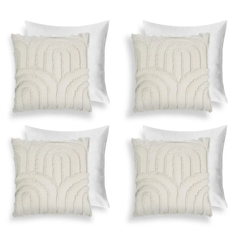 4 Pack Tufted Arch Filled Cushion Cover - OHS
