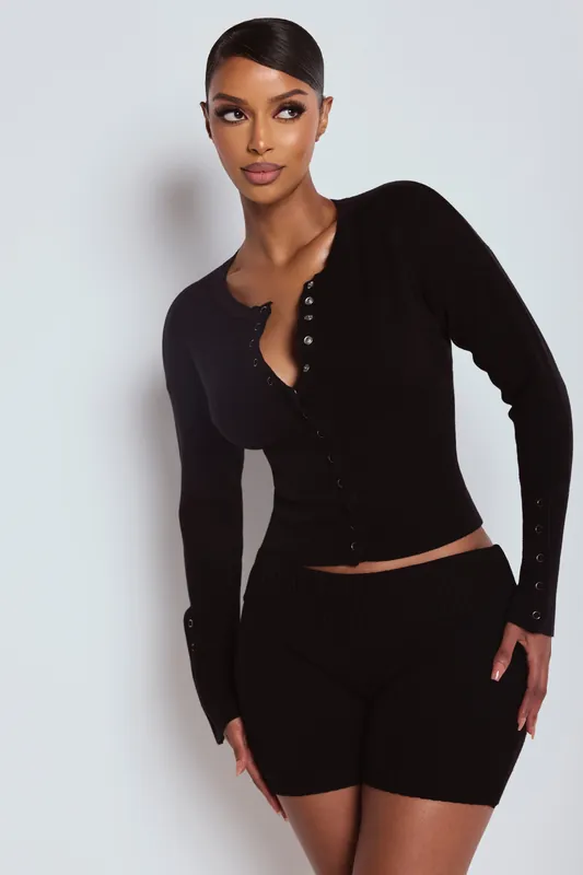 The Knit Cardigan Black - LEMONLUNAR