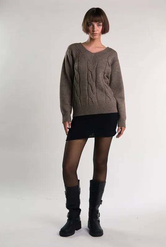 Black Knit-Fitted Mini-Skirt