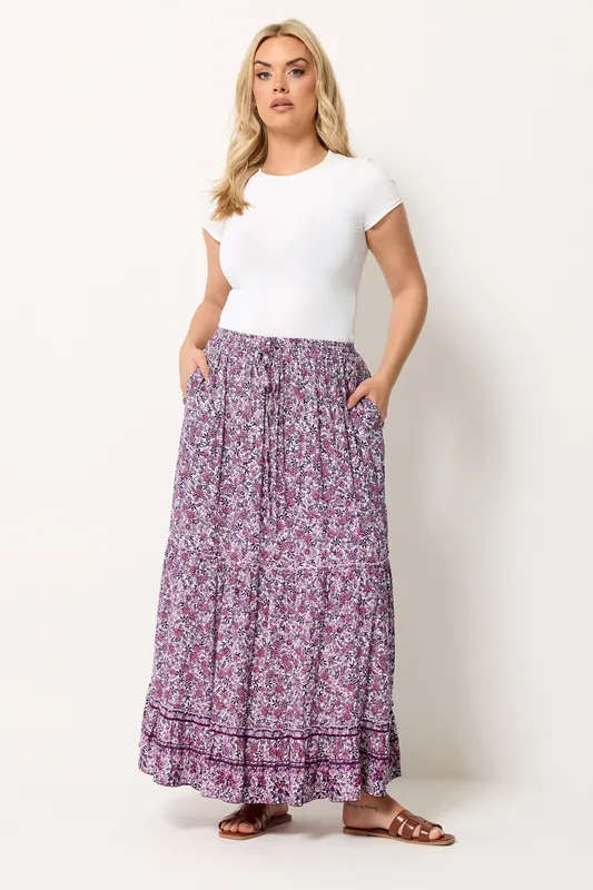 Ditsy Floral Tiered Skirt - Yours