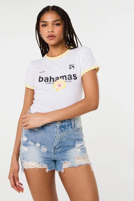 Ivory Hibiscus Sports T-Shirt