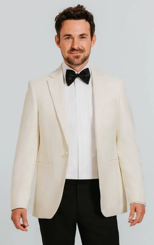 White Notch Lapel Tuxedo Jacket - Dobell