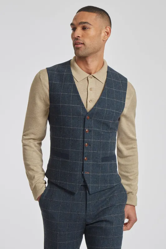 Herringbone Check Waistcoat - Antique Rogue