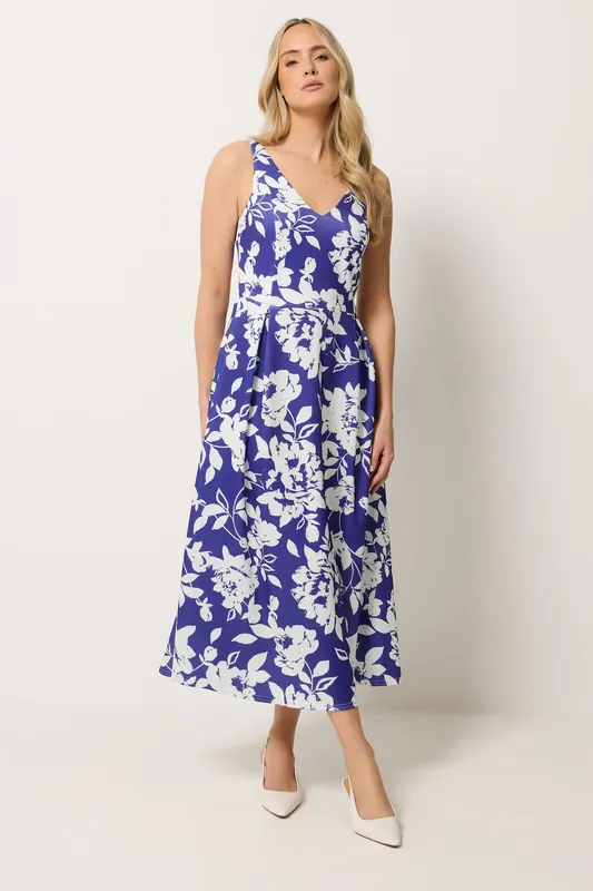 Tall Floral Pleated Midi Dress - Long Tall Sally