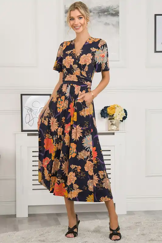 Shreya Jersey Angel Sleeve Maxi Dress - Jolie Moi