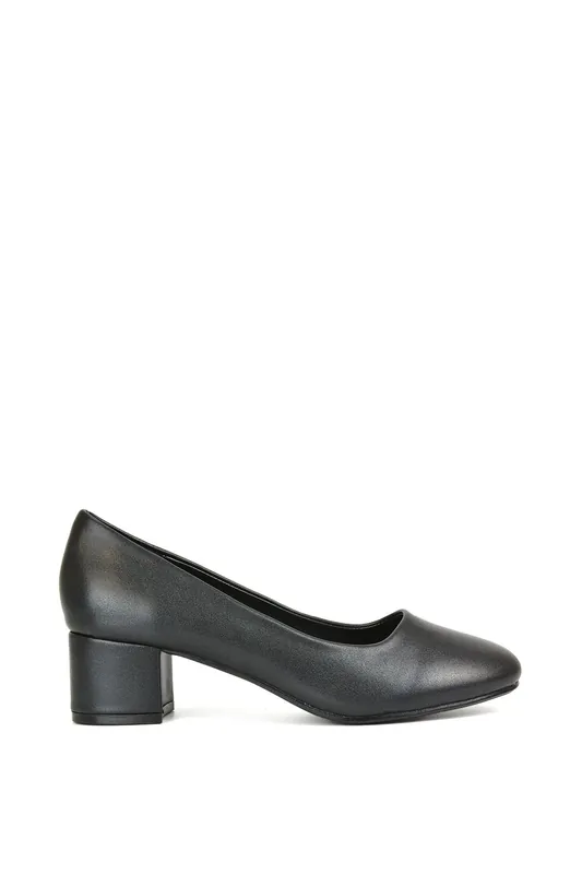 Liberty' Low Block Heel Court Shoes - XY London