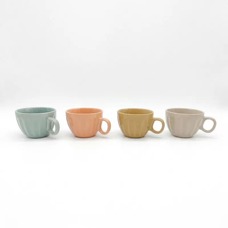 Ceramic Coffee Mugs 4pc Set 15oz Large Tea Cups Assorted Colours - Glim & Glam