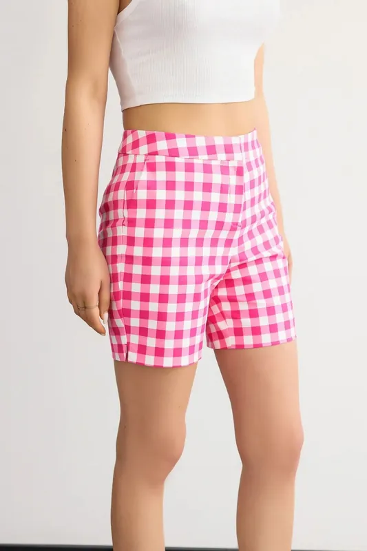 Polka Dot High-Waist Woven Shorts