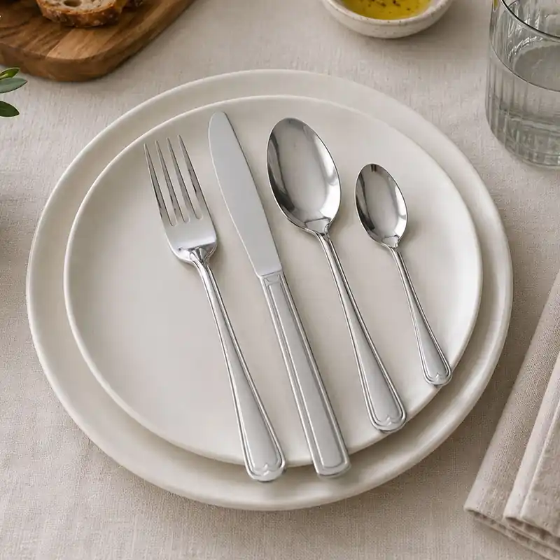 Sweetheart 16-Piece Stainless Steel Cutlery Set, Elegant Silverware Set for Everyday Dining