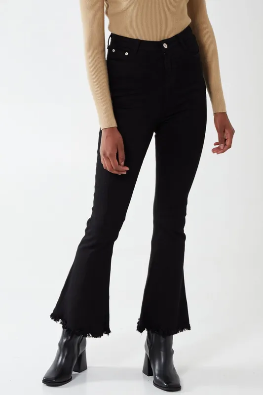 High Waist Flare Trousers - Blue Vanilla