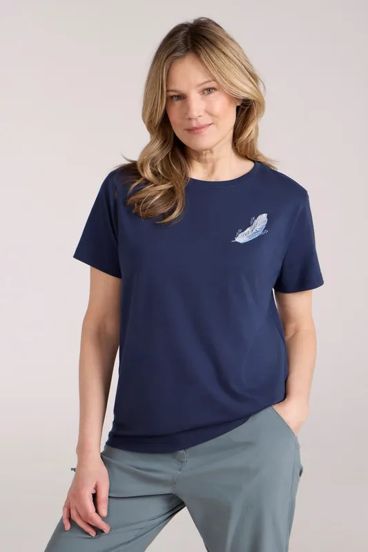 Feather' Lightweight Short Sleeve 100% Cotton Relaxed Fit T-Shirt