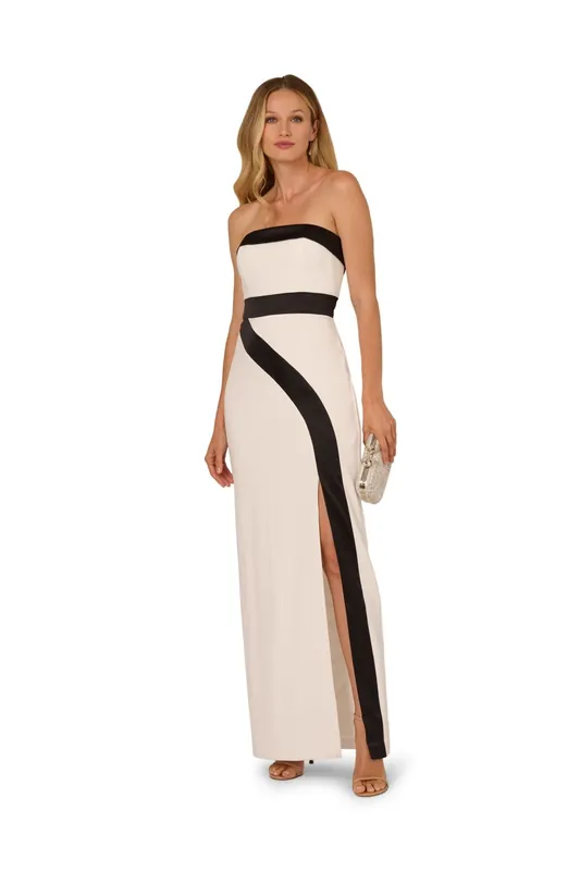 Colorblock Crepe Gown - Adrianna Papell