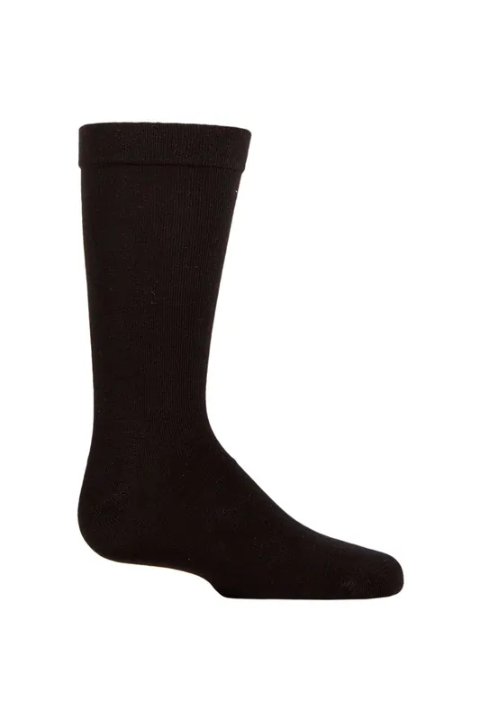 1 Pair Plain Bamboo Socks with Comfort Cuff and Smooth Toe Seams - SOCKSHOP