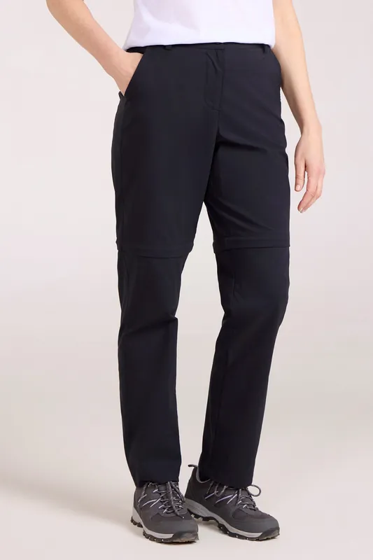 Delta' Comfortable Elastic Waist Casual Stretchy Zip Off Trousers - Mountain Warehouse