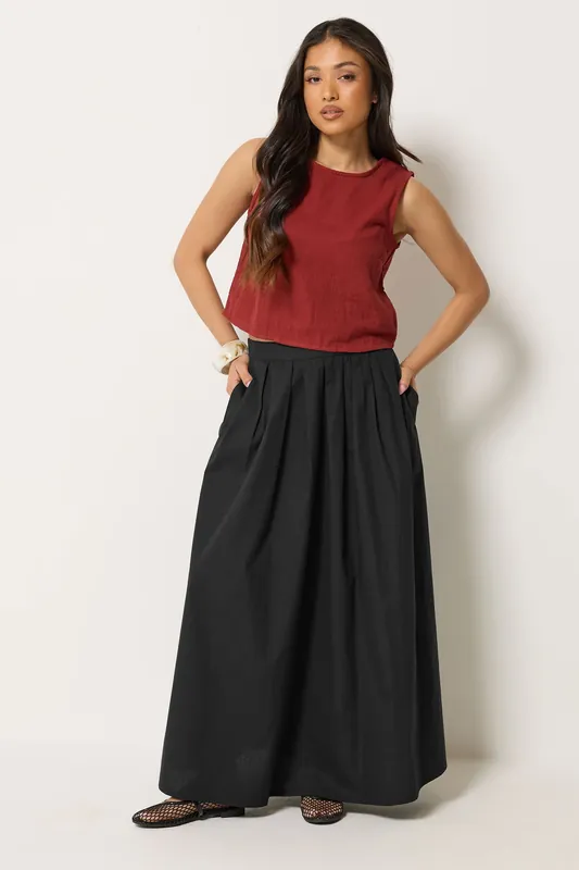 Petite Cotton Poplin Maxi Skirt - PixieGirl