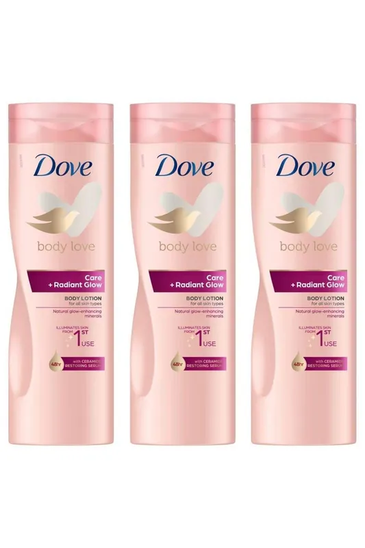 ''Body Lotion' Love Care + Radiant Glow, 400ml, 3 Pack - Dove