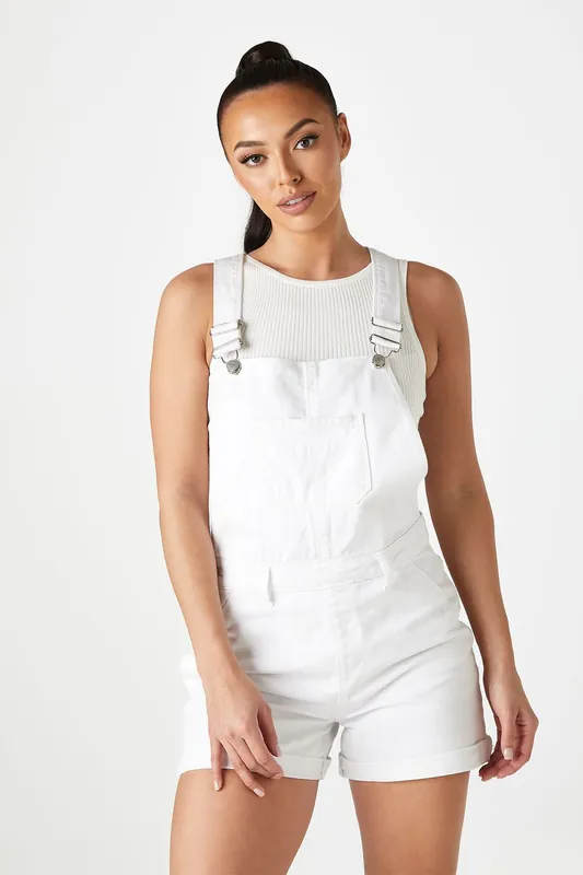 White Short Dungaree - Urban Bliss