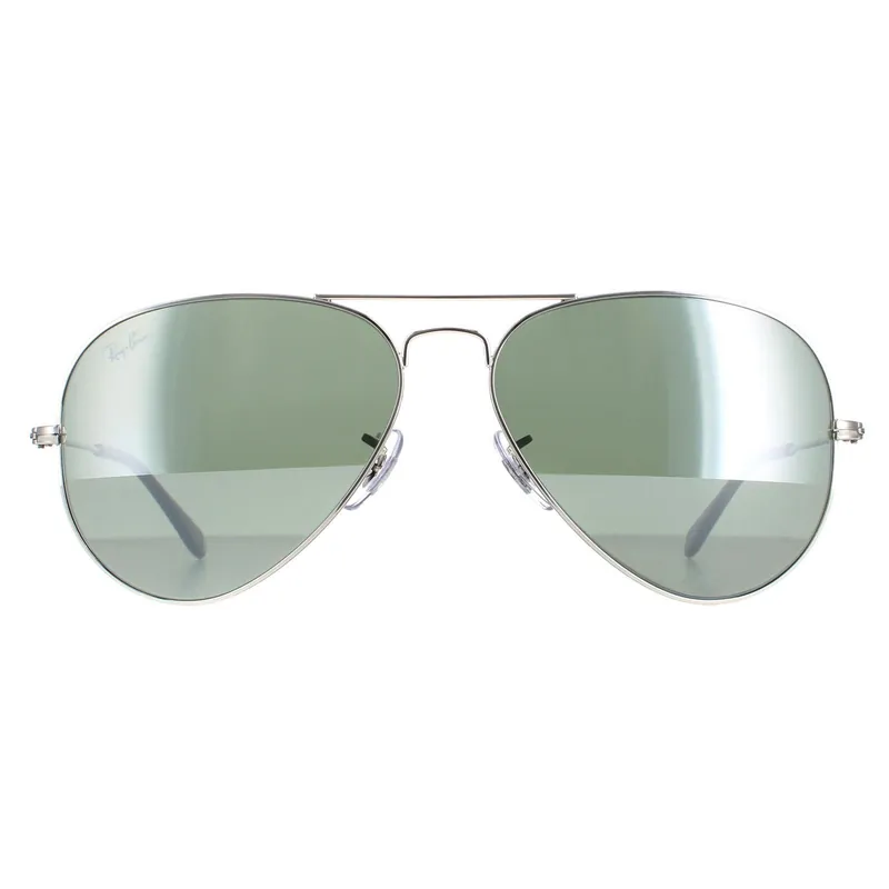 Aviator Silver Grey Mirror Sunglasses - Ray-Ban