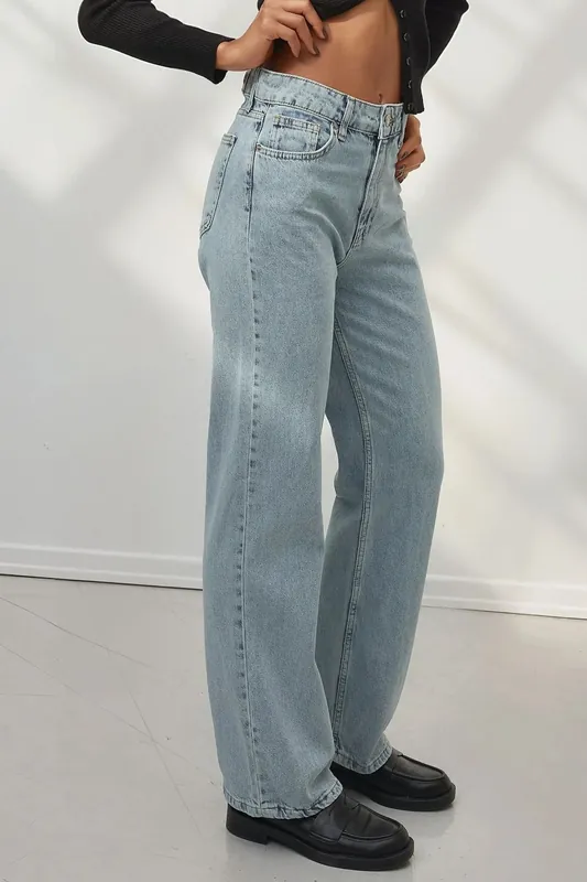 Straight Leg Denim Jeans - Hiccup
