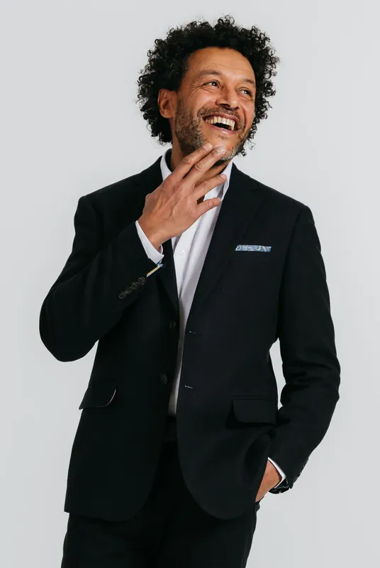 Black Twill Cotton/Linen Blend 2 Piece Suit - Dobell