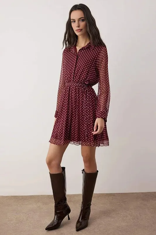 Belted Printed Mini Woven Shirt Dress - WOVCOR