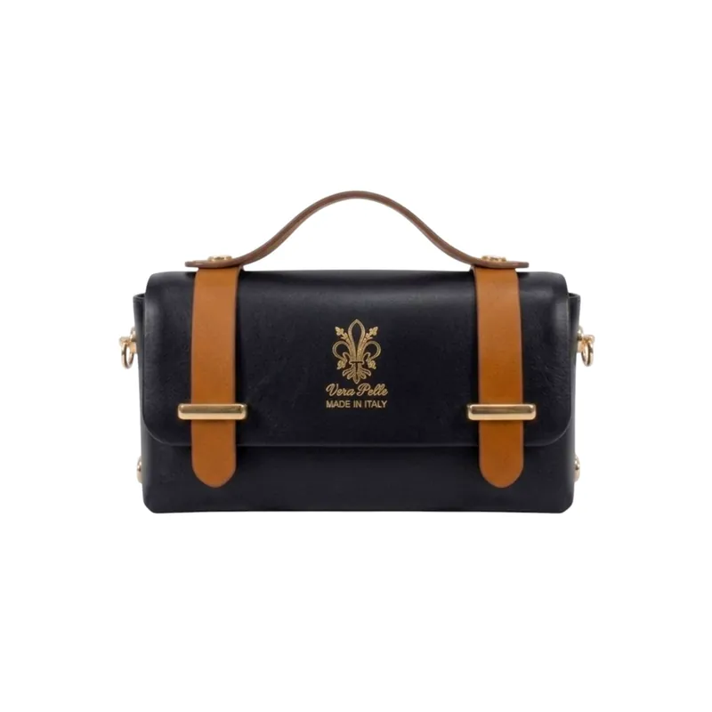 Mini Magnetic Flap Genuine Italian Leather Satchel Crossbody Bag - Kitise