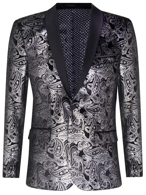 Classic Paisley Velvet Tuxedo Dinner Jacket TailoBlazer - Infinity Leather
